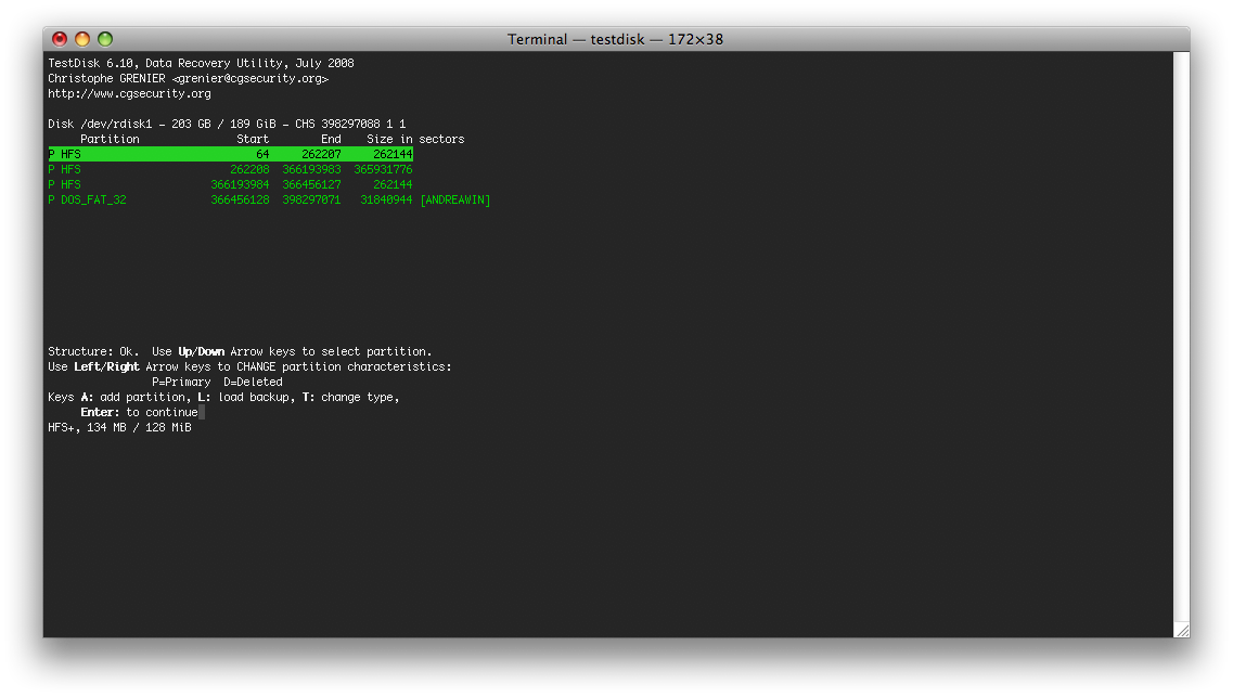 partition read error testdisk